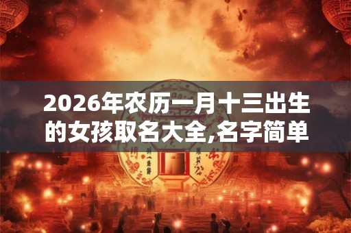 2026年农历一月十三出生的女孩取名大全,名字简单大气