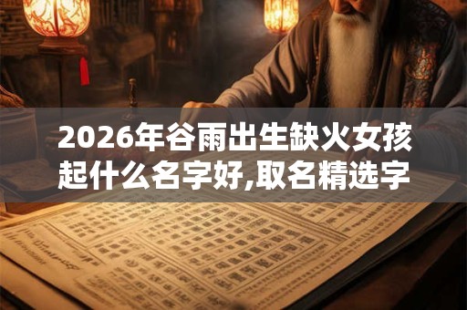 2026年谷雨出生缺火女孩起什么名字好,取名精选字 2026年谷雨出生缺火女孩起什么名字好,取名精选字