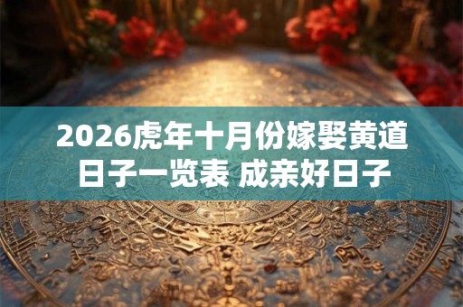 2026虎年十月份嫁娶黄道日子一览表 成亲好日子 2026虎年十月份嫁娶黄道日子一览表 成亲好日子