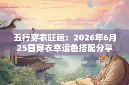 五行穿衣旺运：2026年6月25日穿衣幸运色搭配分享