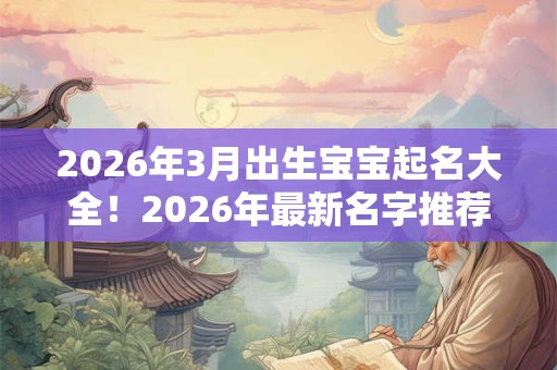 2026年3月出生宝宝起名大全！2026年最新名字推荐