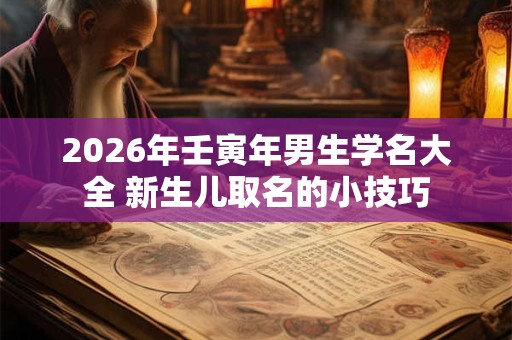 2026年壬寅年男生学名大全 新生儿取名的小技巧