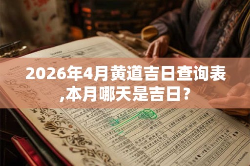 2026年4月黄道吉日查询表,本月哪天是吉日？