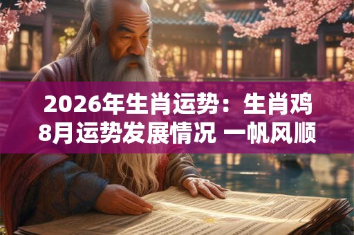 2026年生肖运势：生肖鸡8月运势发展情况 一帆风顺没有波折