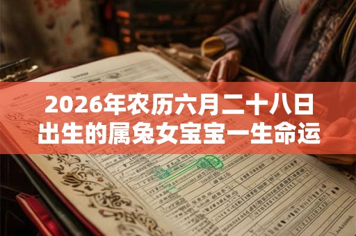 2026年农历六月二十八日出生的属兔女宝宝一生命运好吗 2026年农历六月二十八日出生的属兔女宝宝一生命运好吗