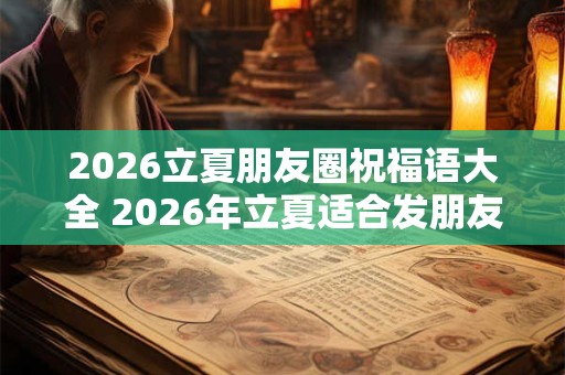 2026立夏朋友圈祝福语大全 2026年立夏适合发朋友圈的句子