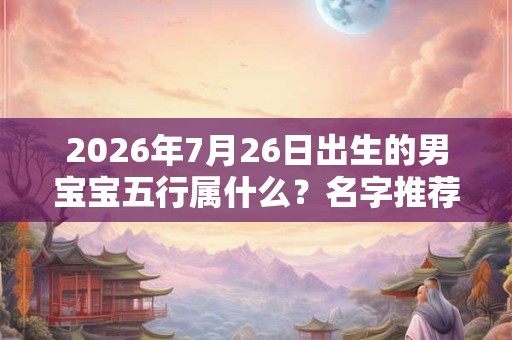 2026年7月26日出生的男宝宝五行属什么？名字推荐