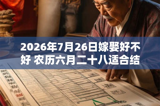 2026年7月26日嫁娶好不好 农历六月二十八适合结婚吗 2026年7月26日嫁娶好不好 农历六月二十八适合结婚吗