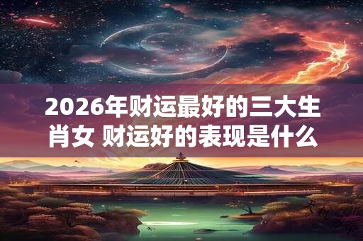 2026年财运最好的三大生肖女 财运好的表现是什么