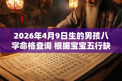 2026年4月9日生的男孩八字命格查询 根据宝宝五行缺失起名字 2026年4月9日生的男孩八字命格查询 根据宝宝五行缺失起名字