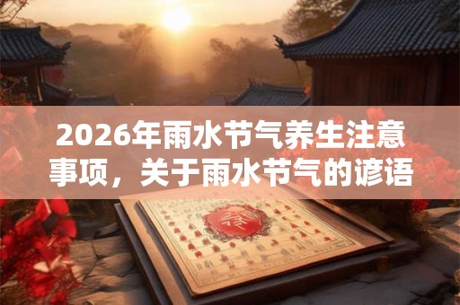 2026年雨水节气养生注意事项,关于雨水节气的谚语 2026年雨水节气养生注意事项,关于雨水节气的谚语