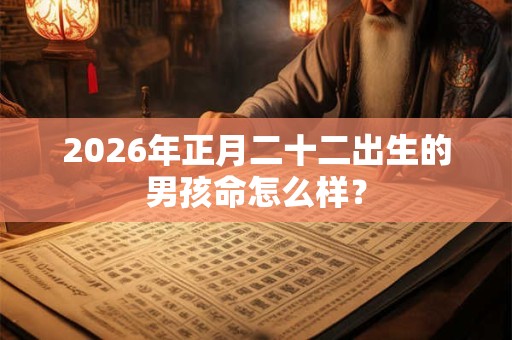 2026年正月二十二出生的男孩命怎么样？