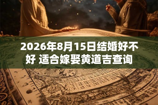 2026年8月15日结婚好不好 适合嫁娶黄道吉查询