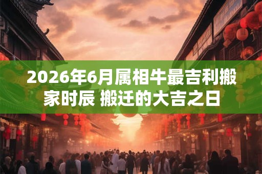 2026年6月属相牛最吉利搬家时辰 搬迁的大吉之日 2026年6月属相牛最吉利搬家时辰 搬迁的大吉之日