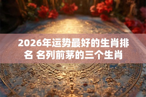 2026年运势最好的生肖排名 名列前茅的三个生肖