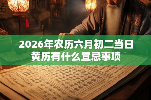 2026年农历六月初二当日黄历有什么宜忌事项