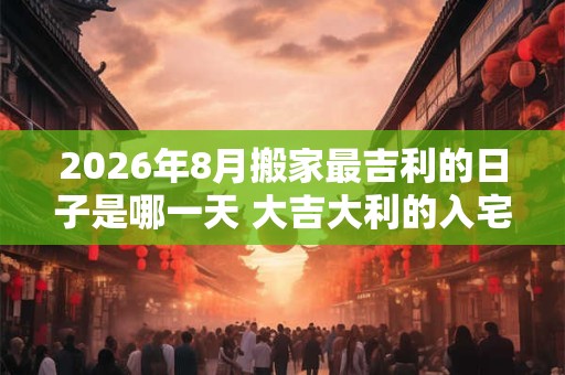2026年8月搬家最吉利的日子是哪一天 大吉大利的入宅时机 2026年8月搬家最吉利的日子是哪一天 大吉大利的入宅时机