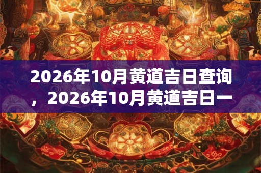 2026年10月黄道吉日查询，2026年10月黄道吉日一览表