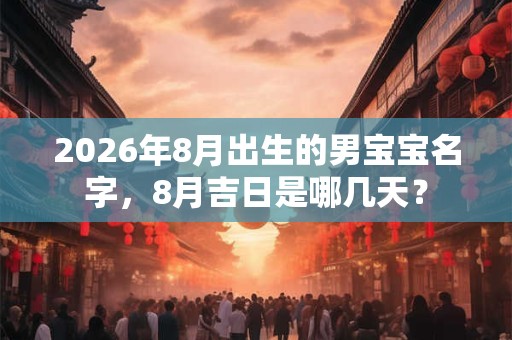 2026年8月出生的男宝宝名字，8月吉日是哪几天？