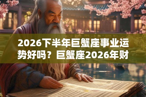 2026下半年巨蟹座事业运势好吗?巨蟹座2026年财运分析 2026下半年巨蟹座事业运势好吗?巨蟹座2026年财运分析