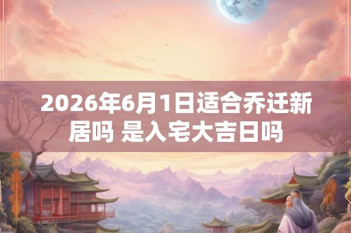 2026年6月1日适合乔迁新居吗 是入宅大吉日吗