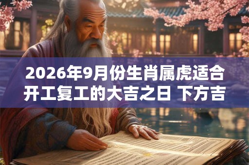 2026年9月份生肖属虎适合开工复工的大吉之日 下方吉日宜开工
