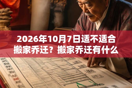 2026年10月7日适不适合搬家乔迁？搬家乔迁有什么忌讳？