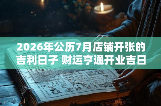 2026年公历7月店铺开张的吉利日子 财运亨通开业吉日 2026年公历7月店铺开张的吉利日子 财运亨通开业吉日