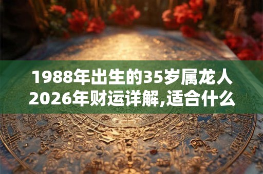 1988年出生的35岁属龙人2026年财运详解,适合什么职业 1988年出生的35岁属龙人2026年财运详解,适合什么职业