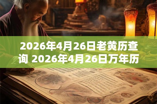 2026年4月26日老黄历查询 2026年4月26日万年历黄道吉日 2026年4月26日老黄历查询 2026年4月26日万年历黄道吉日