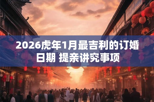 2026虎年1月最吉利的订婚日期 提亲讲究事项
