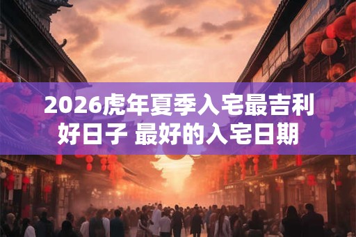 2026虎年夏季入宅最吉利好日子 最好的入宅日期 2026虎年夏季入宅最吉利好日子 最好的入宅日期