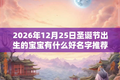 2026年12月25日圣诞节出生的宝宝有什么好名字推荐？