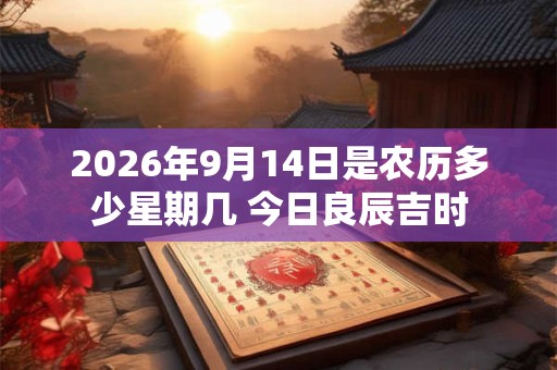 2026年9月14日是农历多少星期几 今日良辰吉时