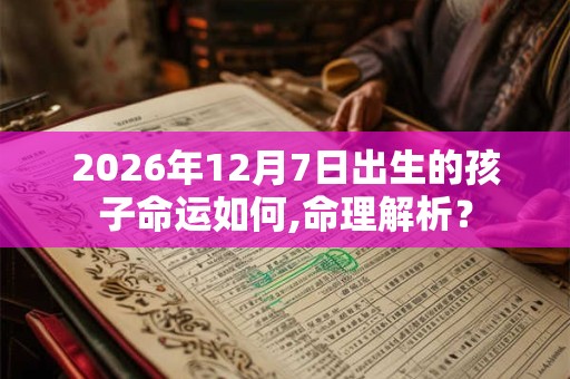 2026年12月7日出生的孩子命运如何,命理解析? 2026年12月7日出生的孩子命运如何,命理解析?