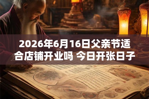 2026年6月16日父亲节适合店铺开业吗 今日开张日子好吗
