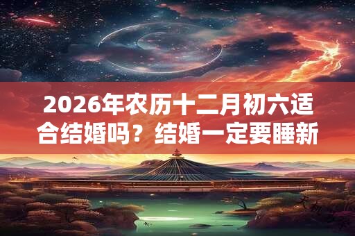 2026年农历十二月初六适合结婚吗？结婚一定要睡新床吗？