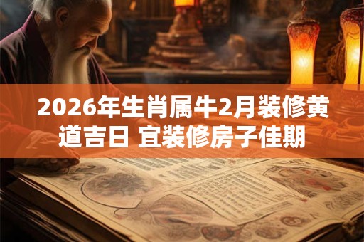 2026年生肖属牛2月装修黄道吉日 宜装修房子佳期