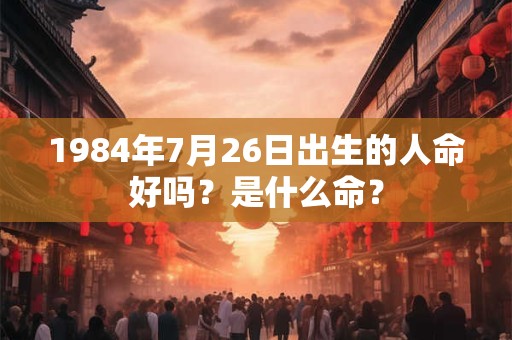 1984年7月26日出生的人命好吗?是什么命? 1984年7月26日出生的人命好吗?是什么命?