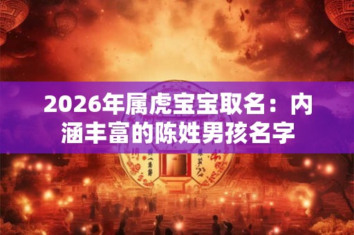 2026年属虎宝宝取名：内涵丰富的陈姓男孩名字
