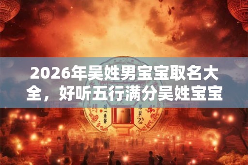 2026年吴姓男宝宝取名大全，好听五行满分吴姓宝宝名字