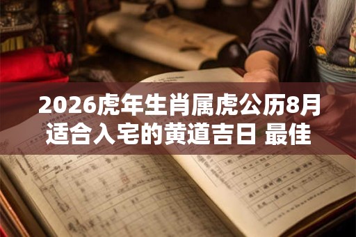 2026虎年生肖属虎公历8月适合入宅的黄道吉日 最佳入宅日子 2026虎年生肖属虎公历8月适合入宅的黄道吉日 最佳入宅日子