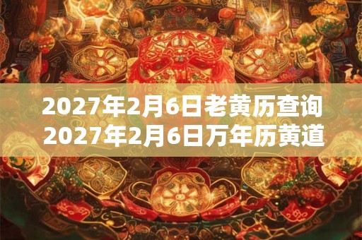 2027年2月6日老黄历查询 2027年2月6日万年历黄道吉日