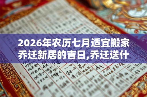 2026年农历七月适宜搬家乔迁新居的吉日,乔迁送什么礼物好