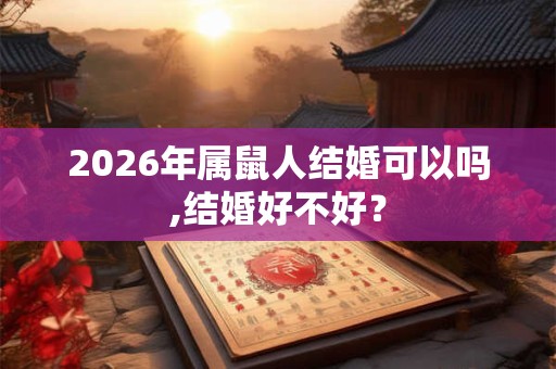 2026年属鼠人结婚可以吗,结婚好不好? 2026年属鼠人结婚可以吗,结婚好不好?