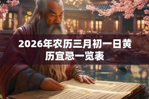 2026年农历三月初一日黄历宜忌一览表 2026年农历三月初一日黄历宜忌一览表