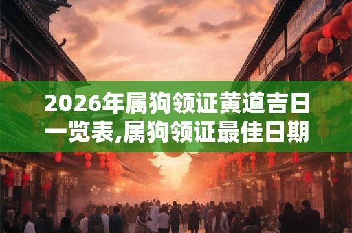 2026年属狗领证黄道吉日一览表,属狗领证最佳日期