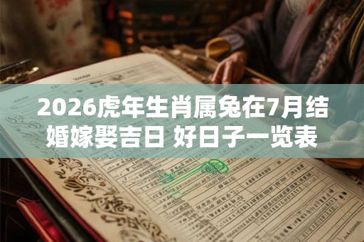 2026虎年生肖属兔在7月结婚嫁娶吉日 好日子一览表 2026虎年生肖属兔在7月结婚嫁娶吉日 好日子一览表