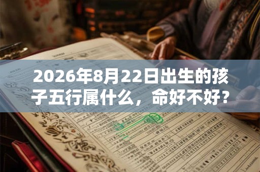 2026年8月22日出生的孩子五行属什么，命好不好？
