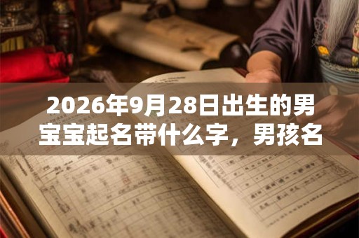 2026年9月28日出生的男宝宝起名带什么字，男孩名字大全